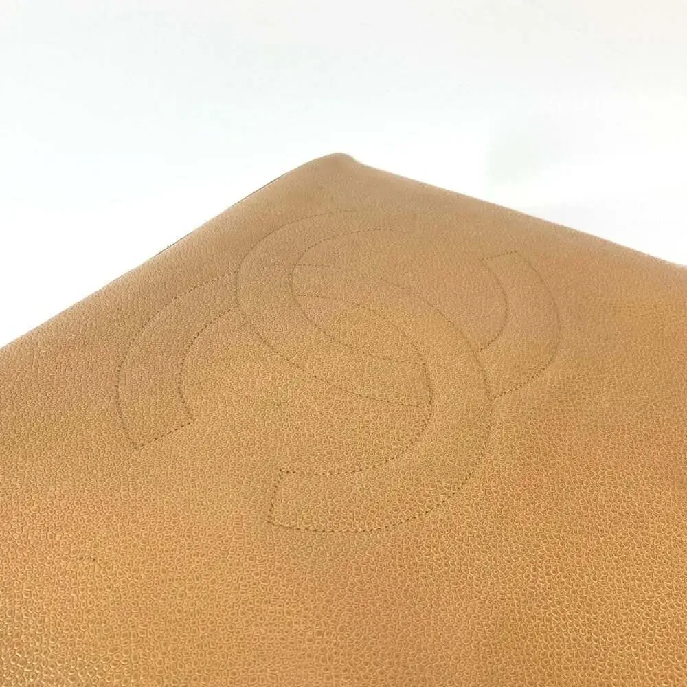 CHANEL Vintage Cream Caviar Leather Logo Shoulder Bag